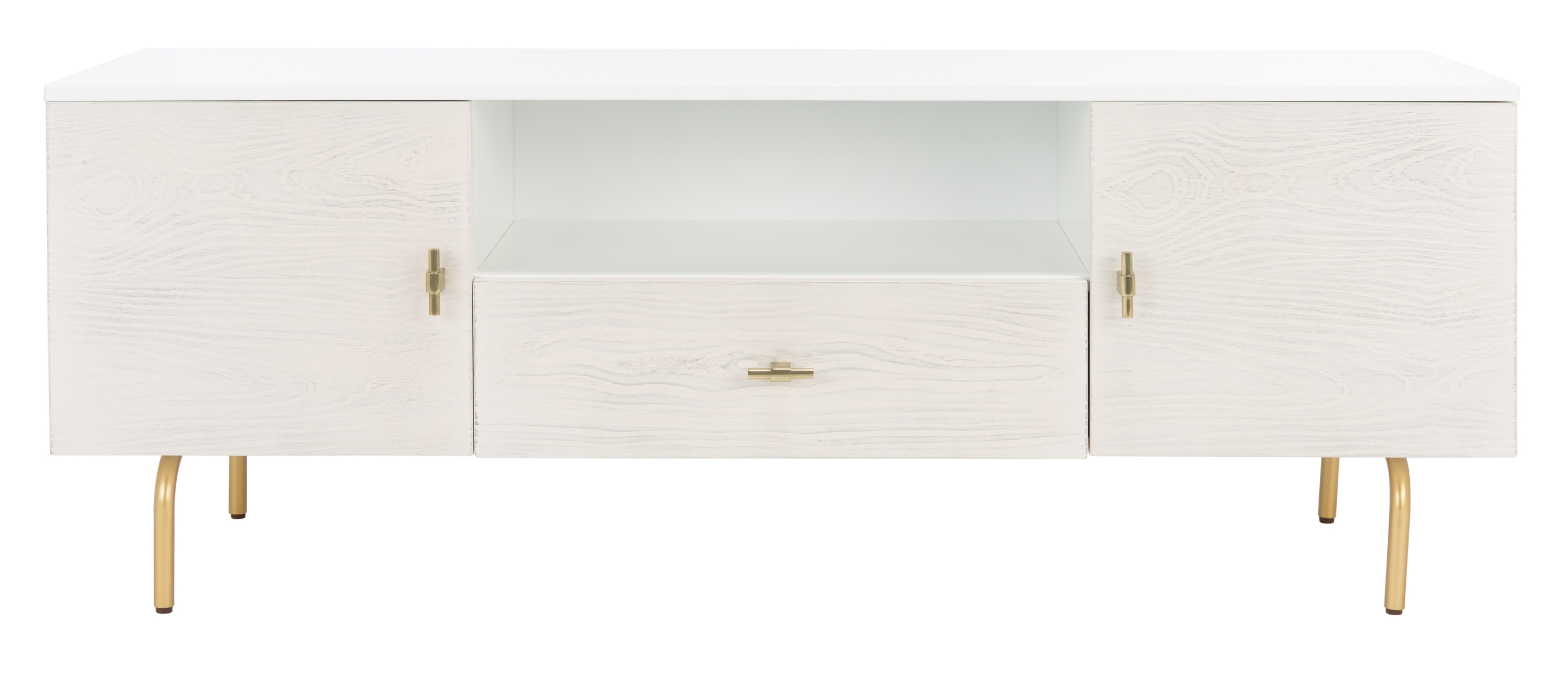 Genevieve Media Stand - White / White Washed - Safavieh - Image 0