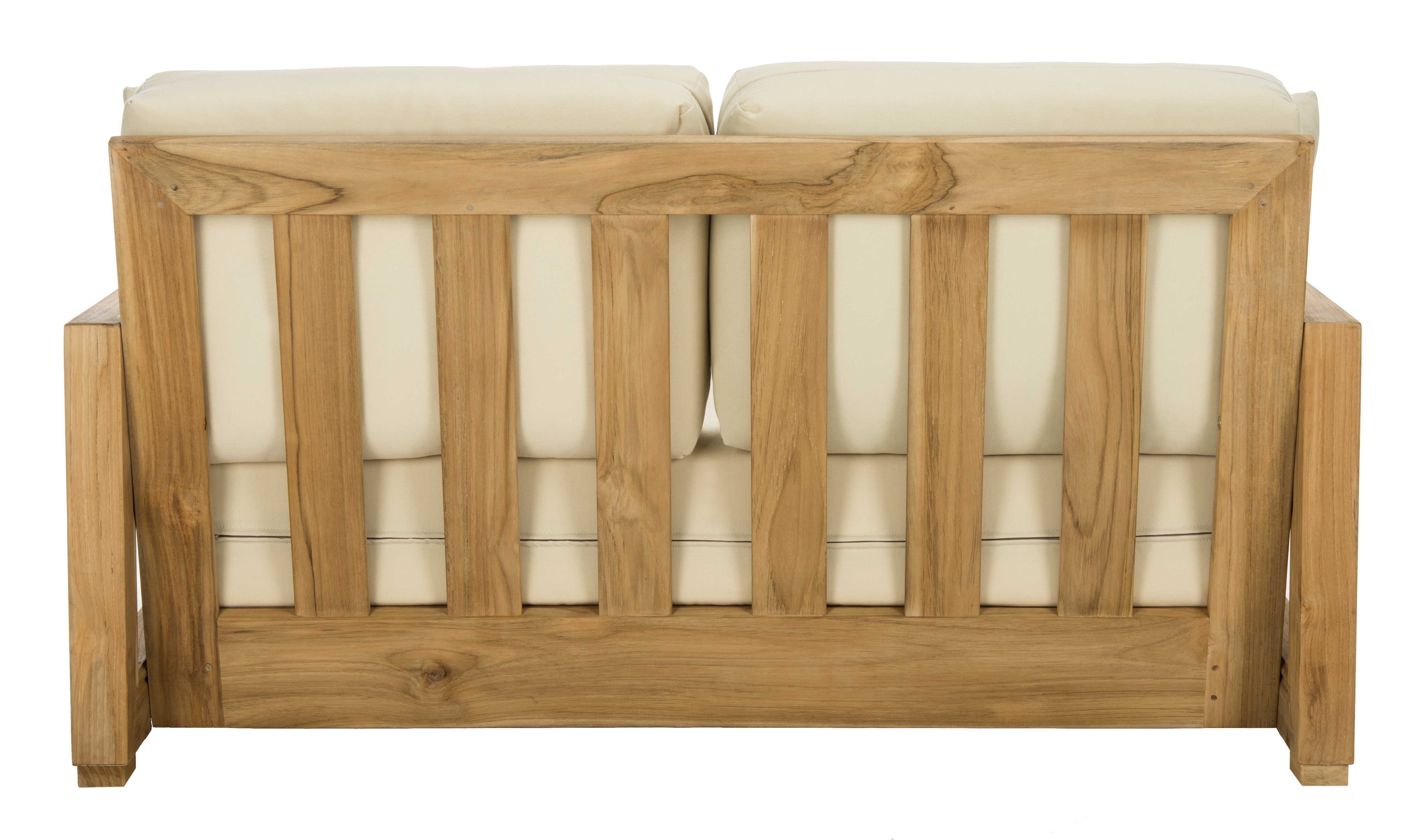 Montford 2-Seat Loveseat - Teak/Beige - Safavieh - Image 3