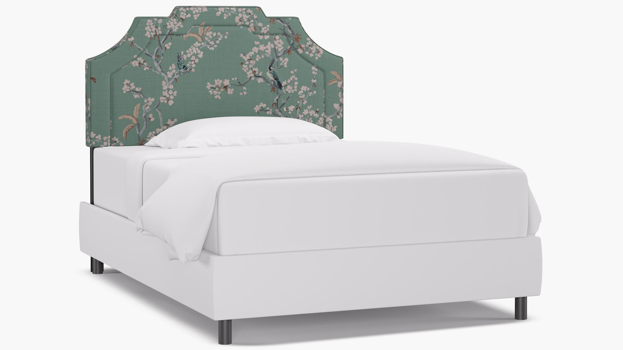 Art Deco Headboard, Mint Cherry Blossom, Full - Image 0