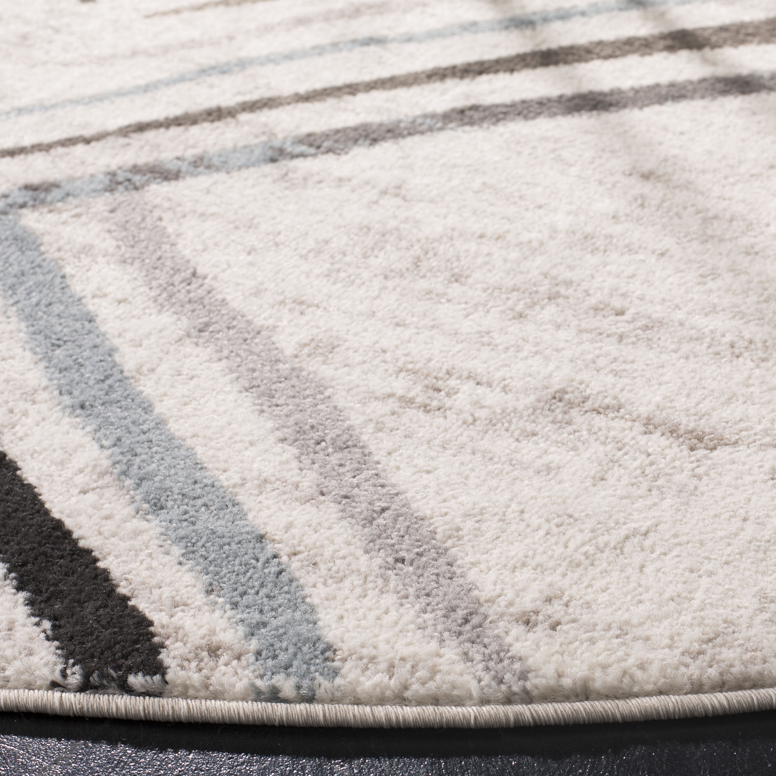 Arlo Home Woven Area Rug, AMS112A, Cream/Charcoal,  6' 7" X 6' 7" Round - Image 2