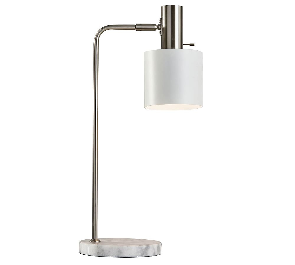 Emmental Marble Task Table Lamp, White - Image 0