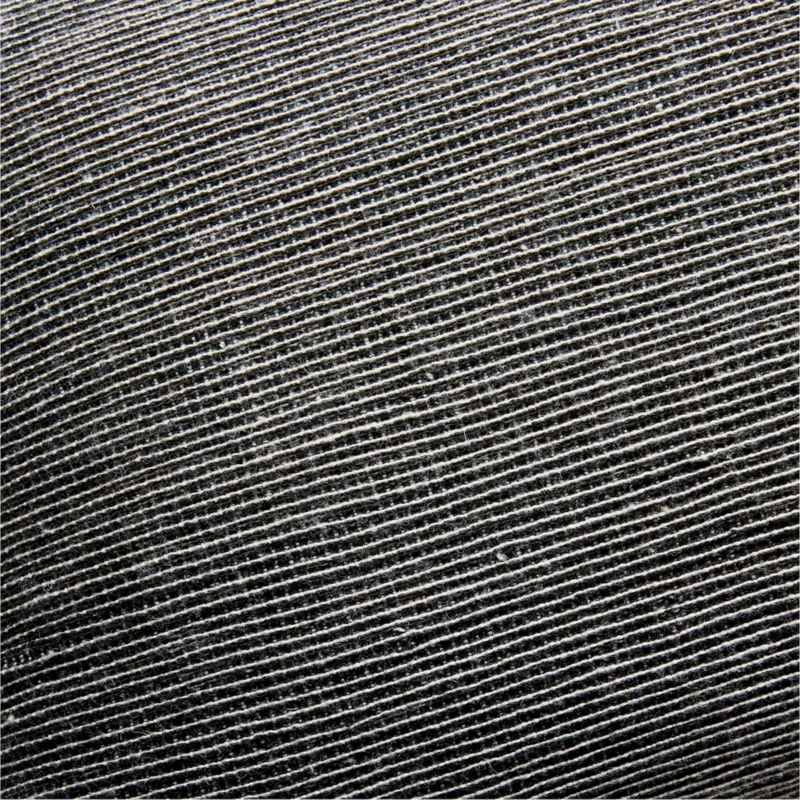 Alec Black Textured Striped Outdoor Throw Pillow 24"x12" - Image 3