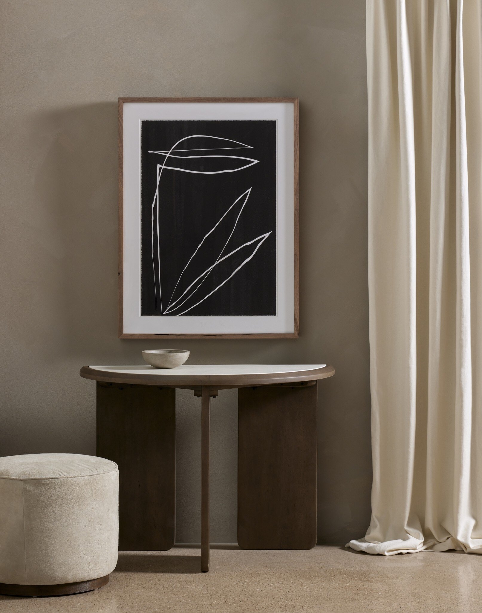 Abstract Botanic Line Drawing by Roseanne Kenny - Rustic 2.5 Walnut - Image 5