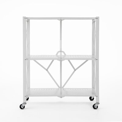 Latitude Run® 3 Tier Foldable Rolling Metal Storage Shelf - Image 0