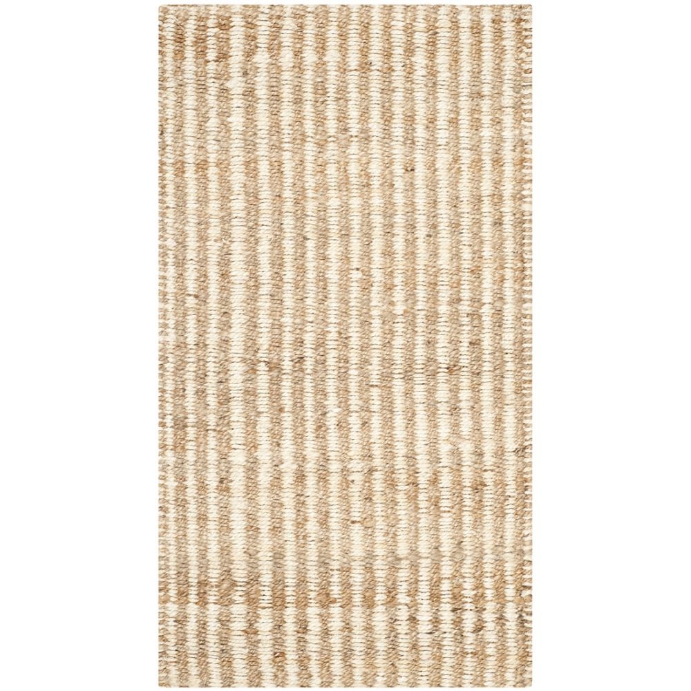 Washed Stripes Jute Rug, 2x3Natural/Ivory - Image 0