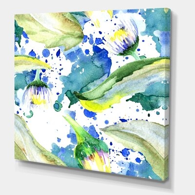Daisy Flowers Aquarelle Impression I - Traditional Canvas Wall Art Print-FDP36037 - Image 0