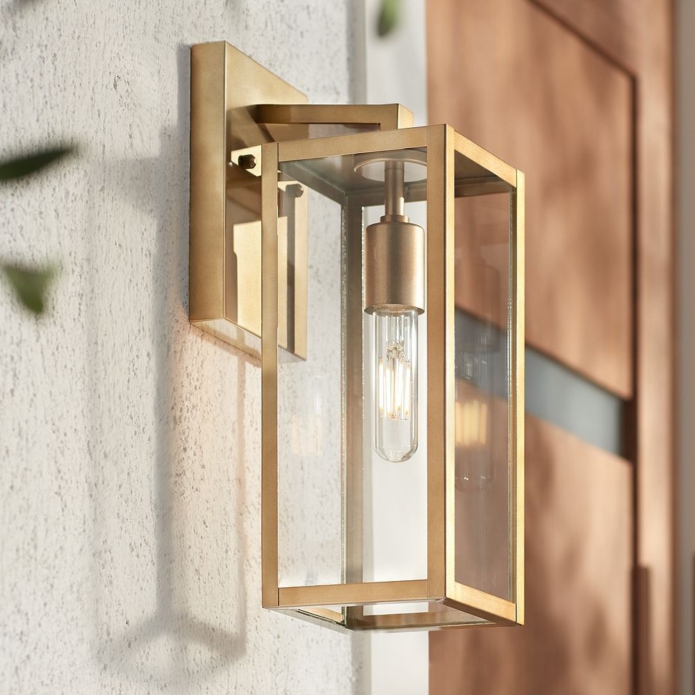 Titan 14 1/4" High Soft Gold Outdoor Wall Light - Image 0