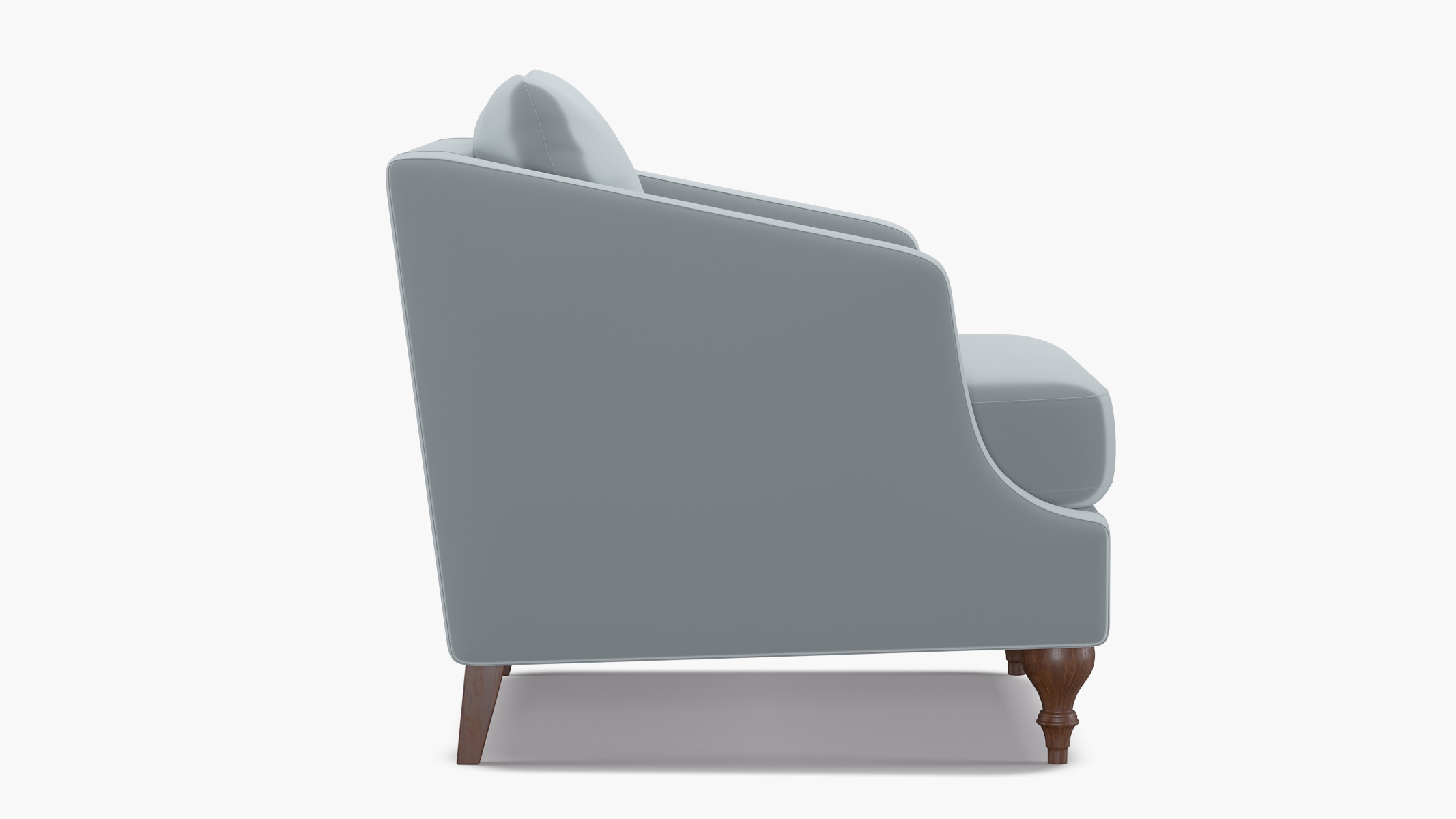 Slope Arm Chair, Sterling Performance Velvet, Walnut Turned Wood Leg - Image 2