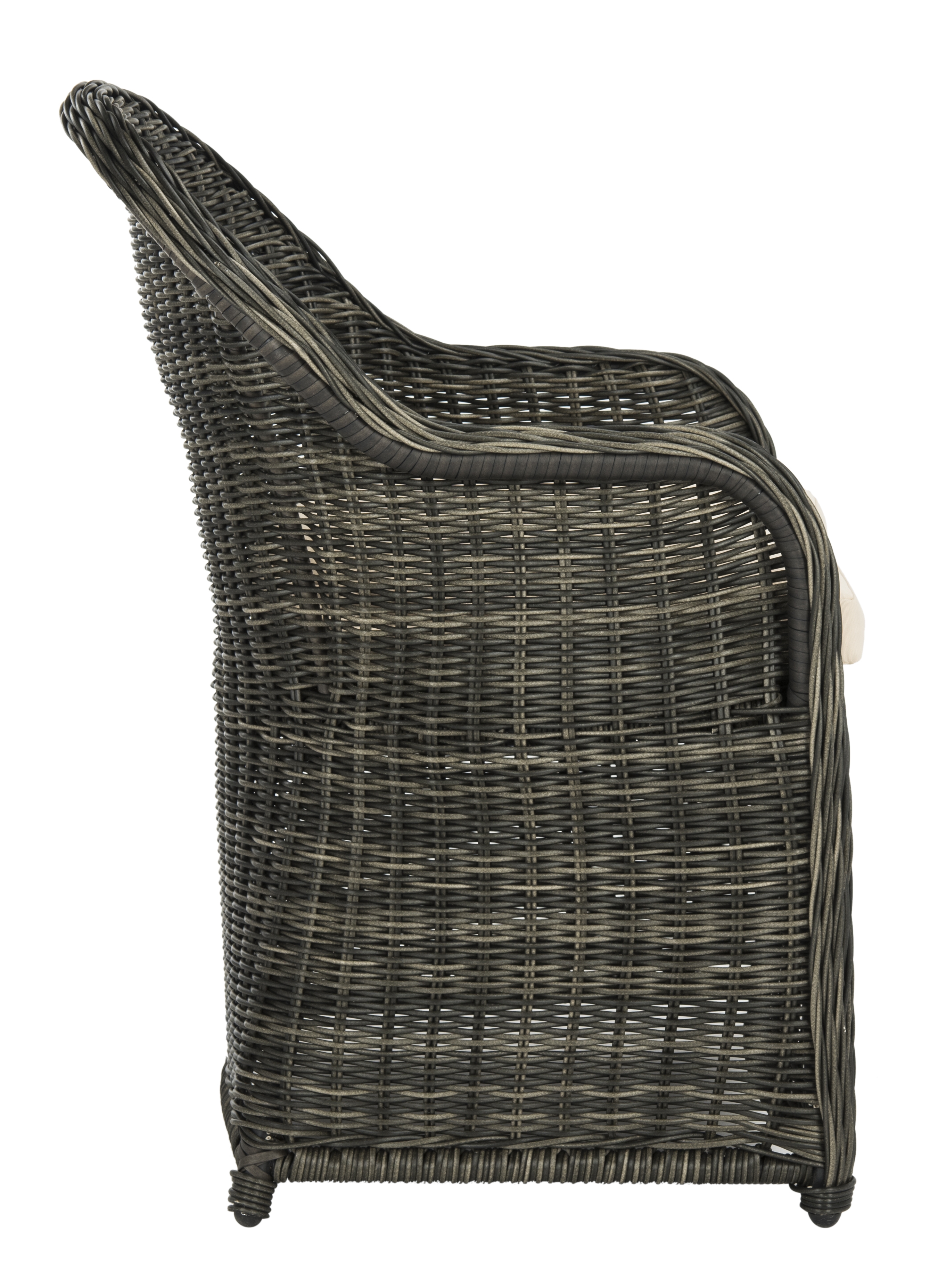 Newton Wicker Arm Chair With Cushion - Grey/Beige - Arlo Home - Image 2
