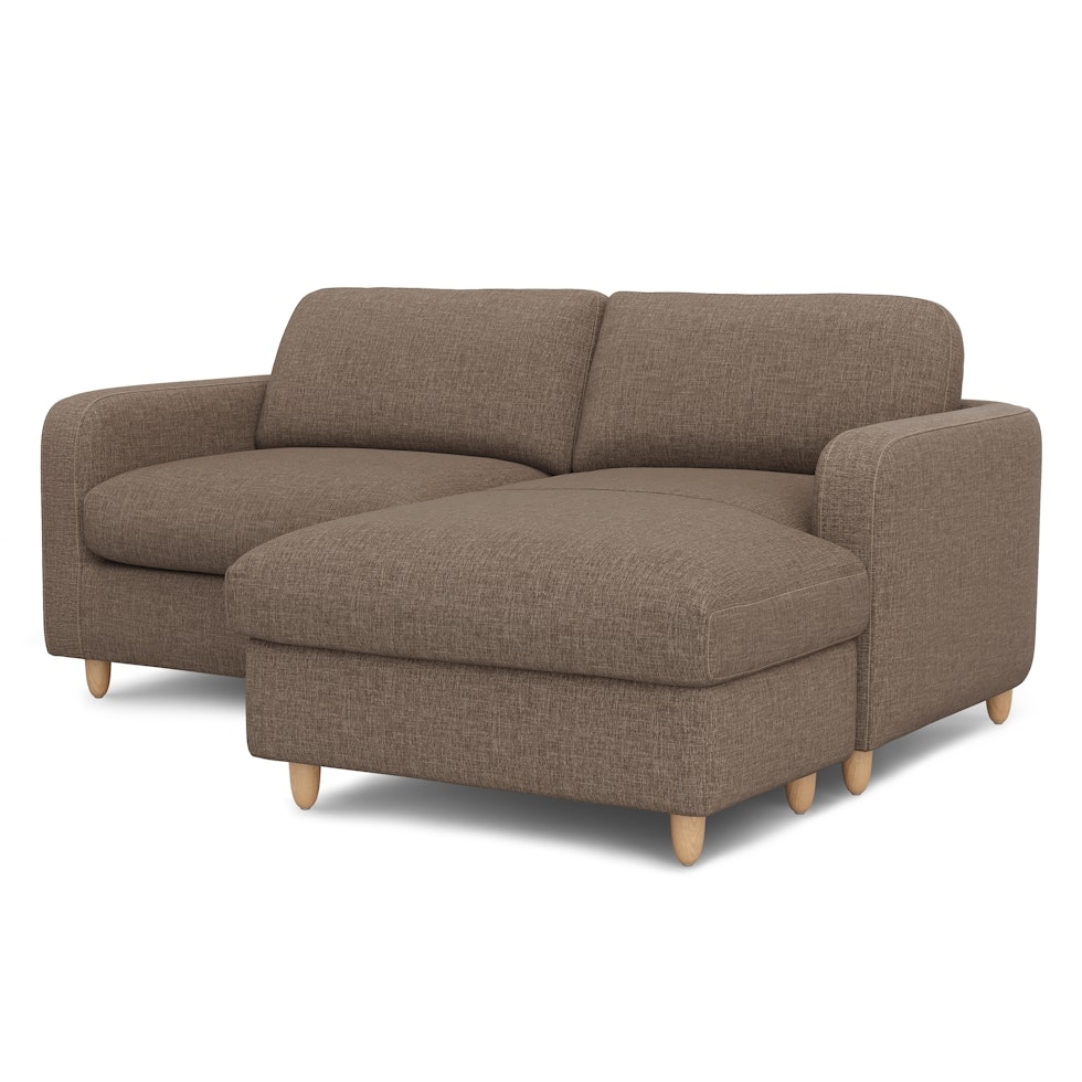 Vati 80" Right Storage Sectional - Natural Oak and Buckler Brown - Image 0