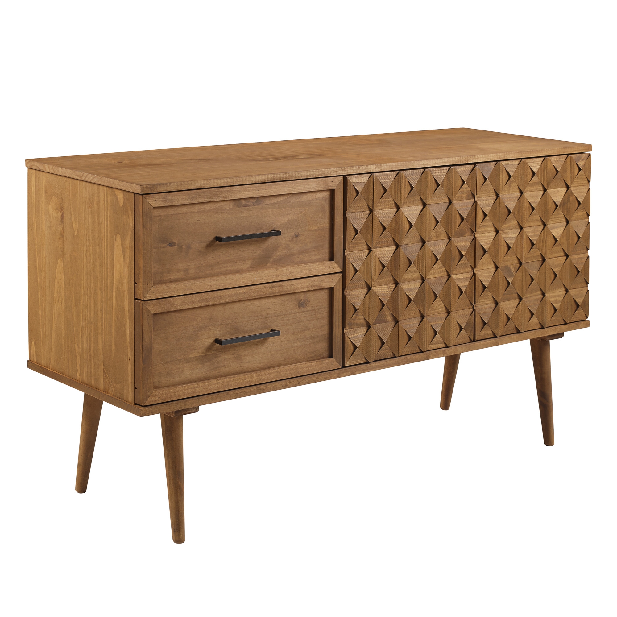 Tessa 58" Solid Wood 2-Drawer Prism Sideboard - Caramel - Image 0