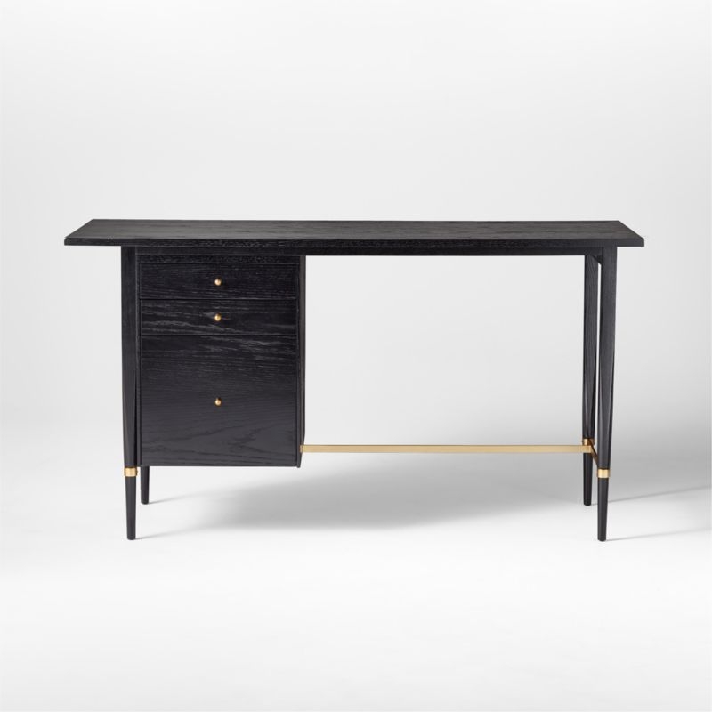 Connoisseur Ebonized Wood Desk with Drawers - Image 2