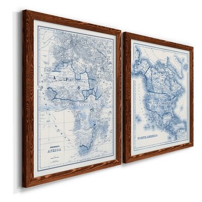 Africa In Shades Of BluePremium Framed Canvas - Ready To Hang - Image 0