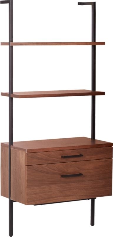 Helix Bookcase with 2-Drawers, Walnut, 70" - Image 0