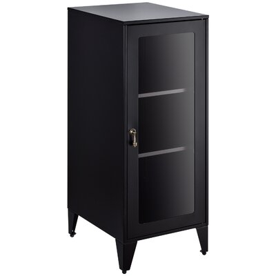Metal Storage Cabinet With 2 Adjustable Shelves, Black - Image 0