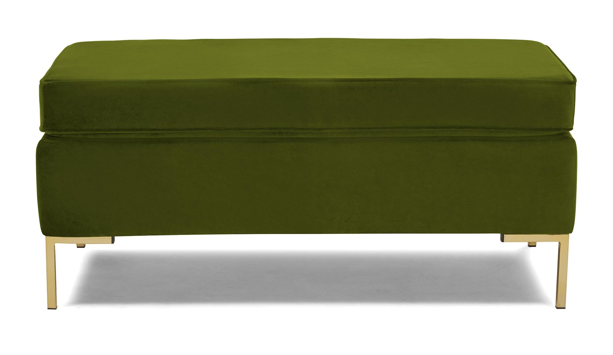 Green Dee Mid Century Modern Bench with Storage - Royale Apple - Image 0