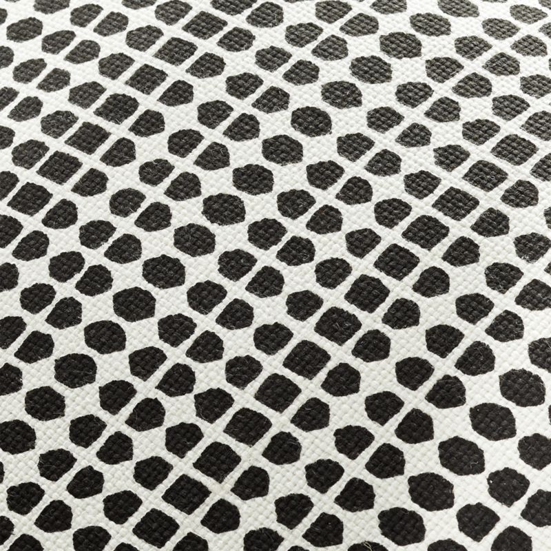 18" Pentagrid Block Print Black Pillow with Down-Alternative Insert - Image 4