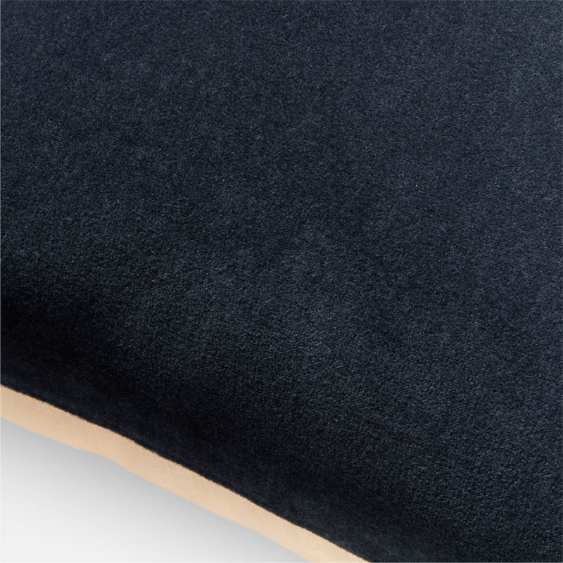 Leisure Dark Teal Velvet Throw Pillow with Feather-Down Insert 23'' - Image 2