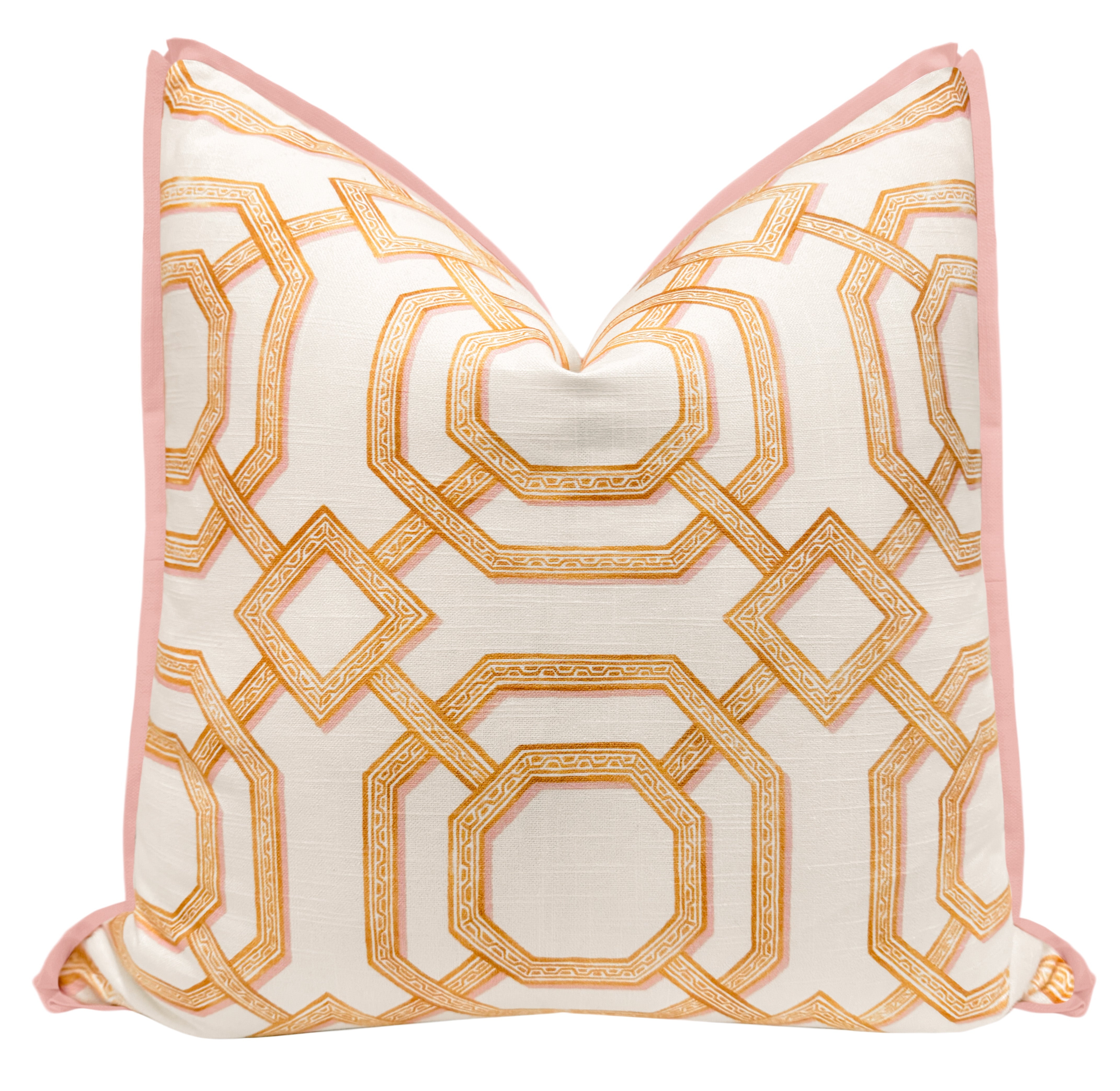 LATTICE PRINT // TANGERINE | LDC - 20" X 20" / BUTTERFLY FLANGE / Blush - Image 0