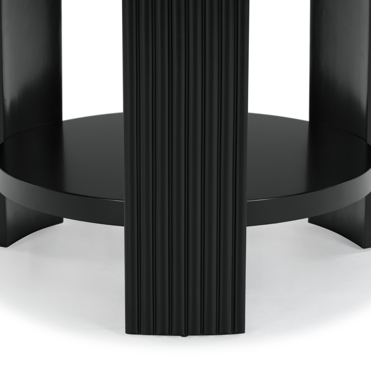 Liabella Round Wood Accent Table - Black - Image 5