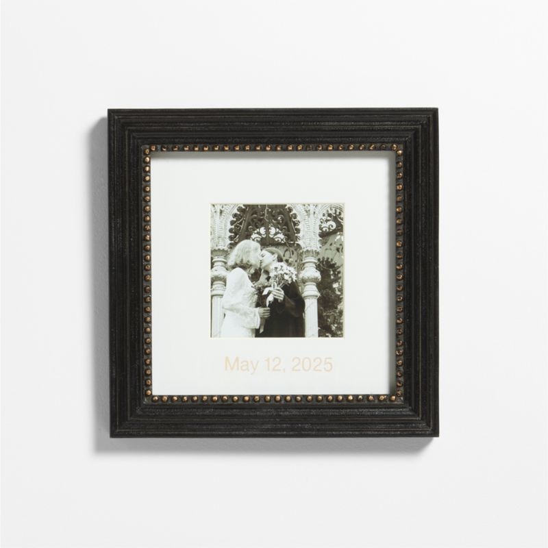 Belgium Black with Gold Bead Wood 5x5 Wall Picture Frame - Image 2