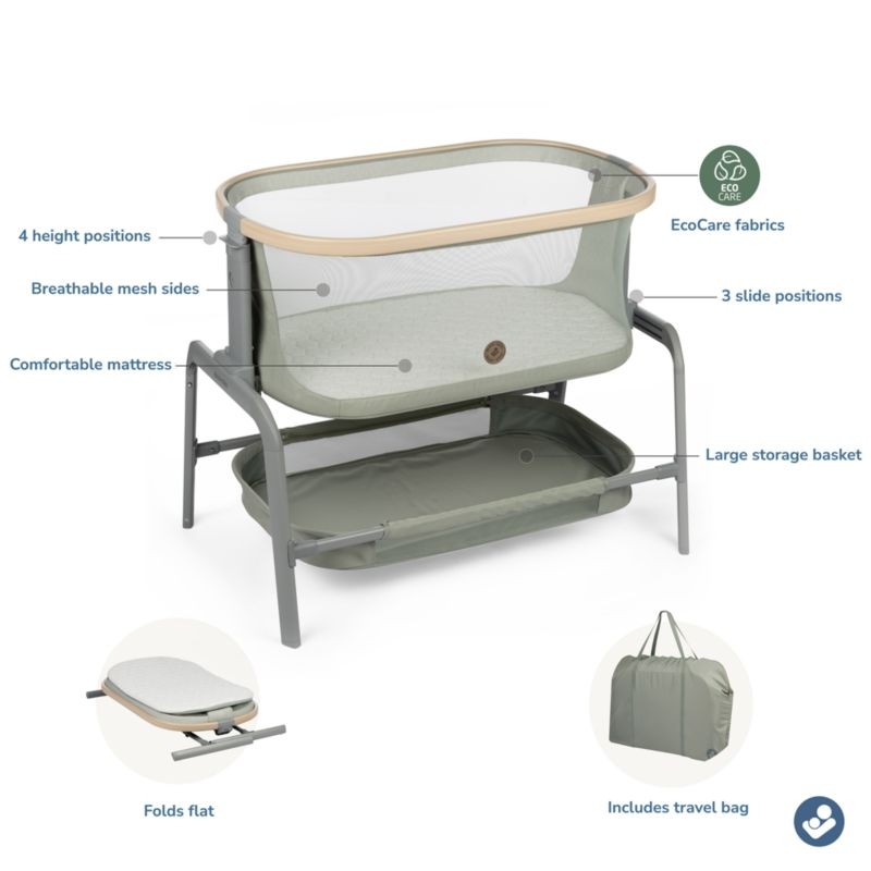 Maxi-Cosi ® Iora ™ Classic Green Mesh Travel Baby Bassinet with Storage - Image 10