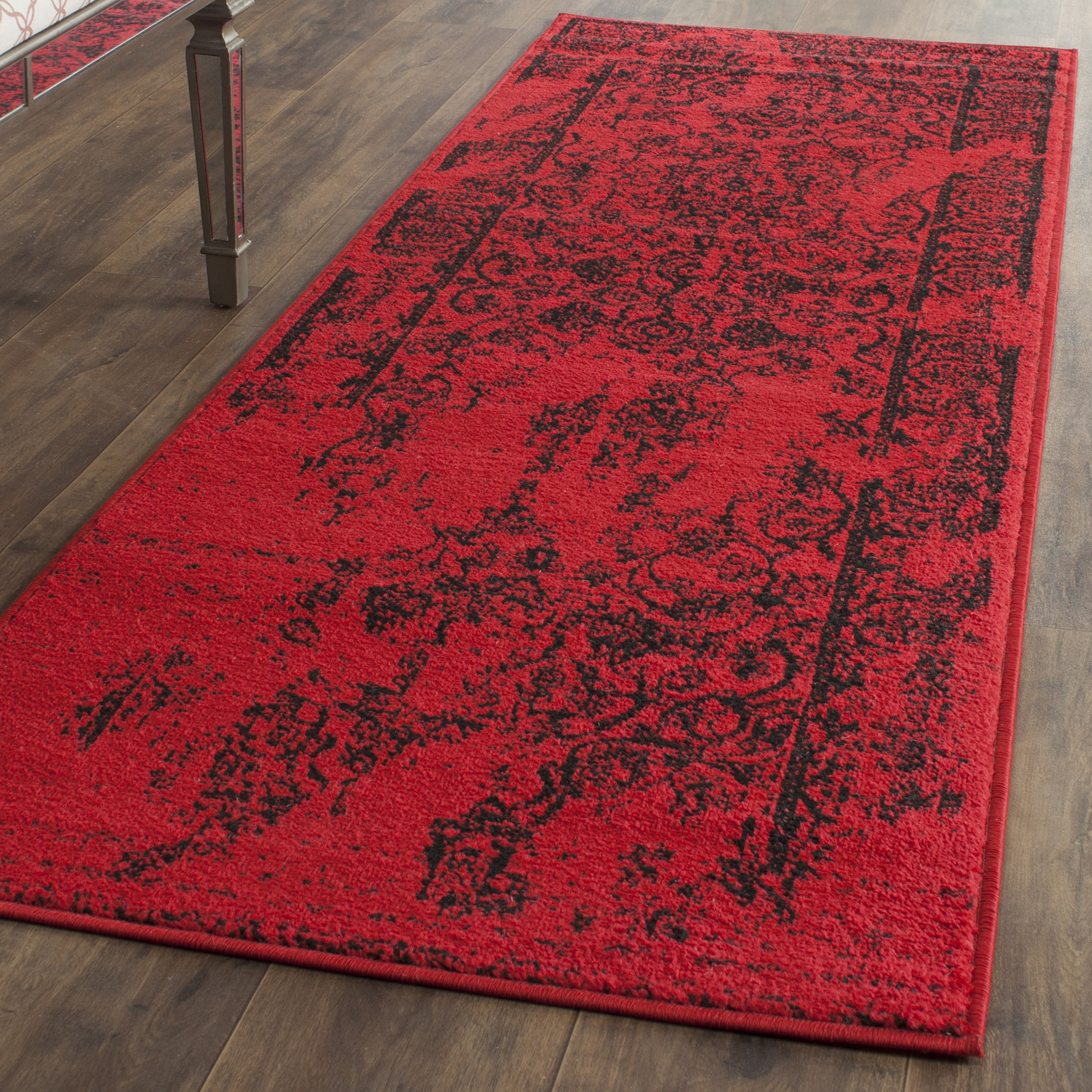 Arlo Home Woven Area Rug, ADR101F, Red/Black,  2' 6" X 6' - Image 1