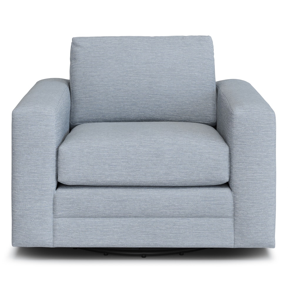 Riley 42" Grand Swivel Chair - Silver Light Blue - Image 1