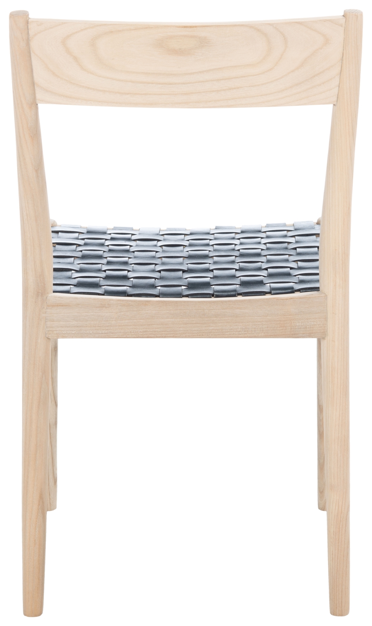 Eluned Leather Dining Chair - Black / Natural - Safavieh - Image 6