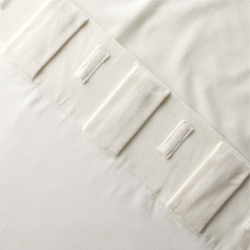 Warm White Organic Cotton Velvet Window Curtain Panel 48"x120'' - Image 4