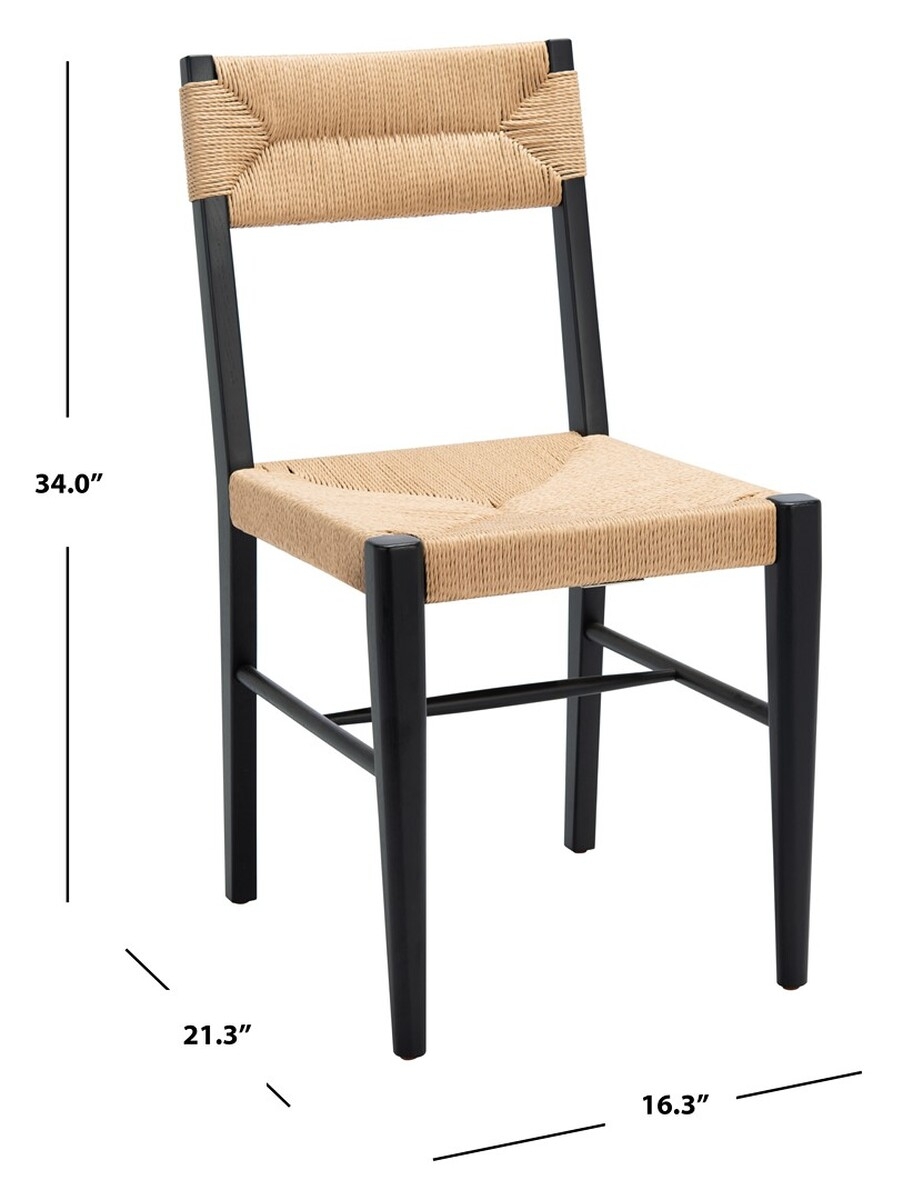 Cody Rattan Dining Chair - Black/Natural - Image 9