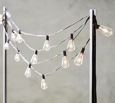 String Light Holders, Set of 2 Poles, Black, Indoor/Outdoor Safe - Image 0