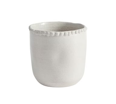 Beaded Ceramic Planter, Large - White - Image 2