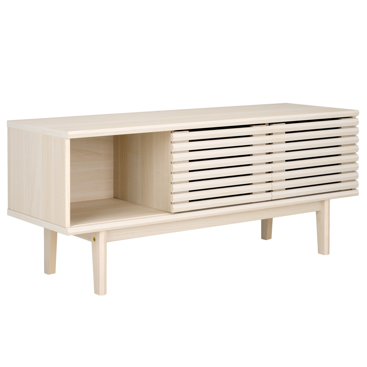 Aricia Small 2 Door Media Stand - Bleached White - Safavieh - Image 5