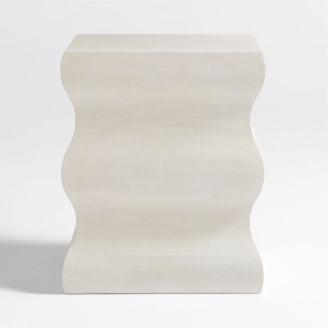 Onda Whitewashed Oak Wood Side Table - Image 0