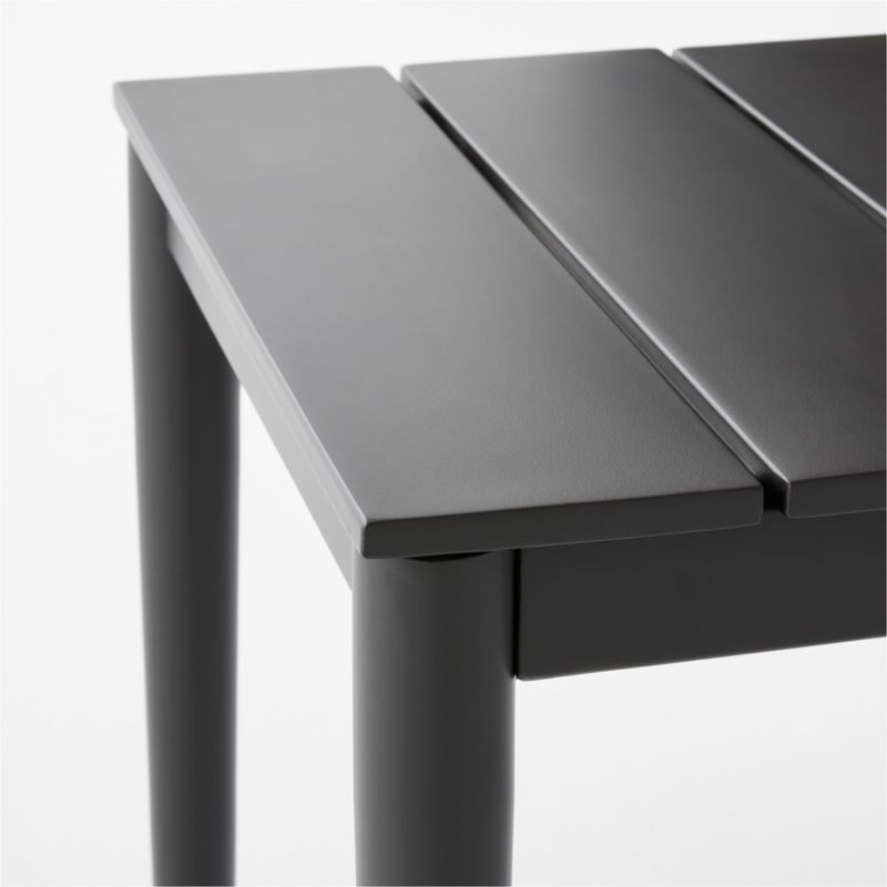 Proux 62" Charcoal Black Metal Outdoor Dining Bench - Image 2