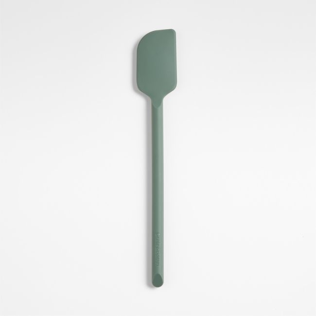 Crate & Barrel Thyme Green Silicone Scraper Spatula - Image 0