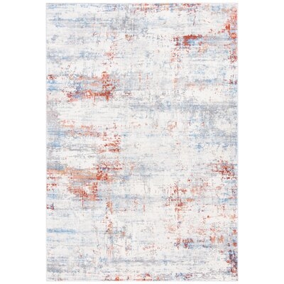 Abstract Ivory / Rust Area Rug - Image 0