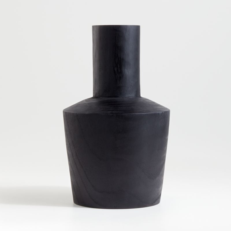Arllon Wide Black Wood Vase - Image 5
