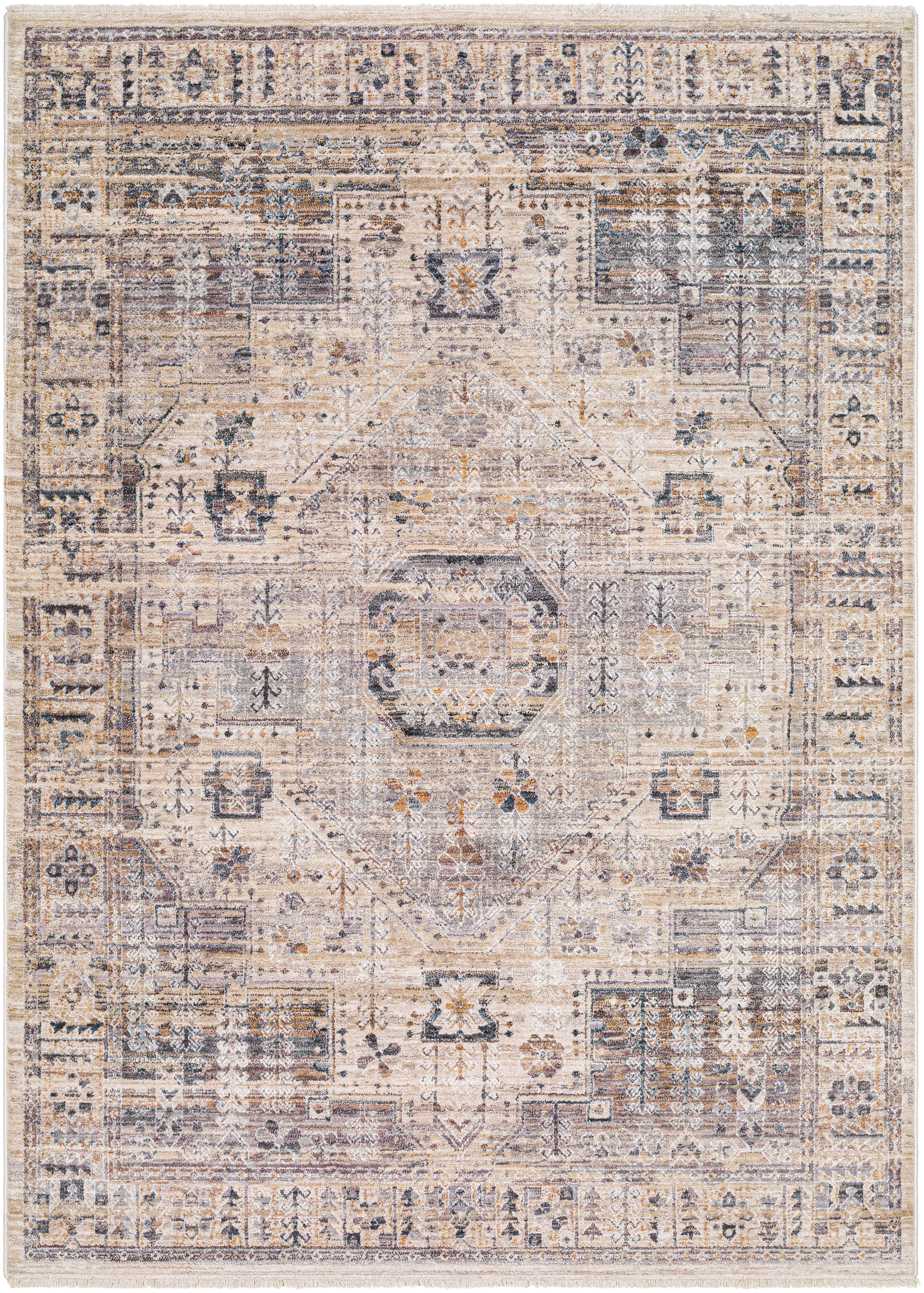 Aida Beige Indoor 2'7" x 9' Machine Woven Rug - Image 0