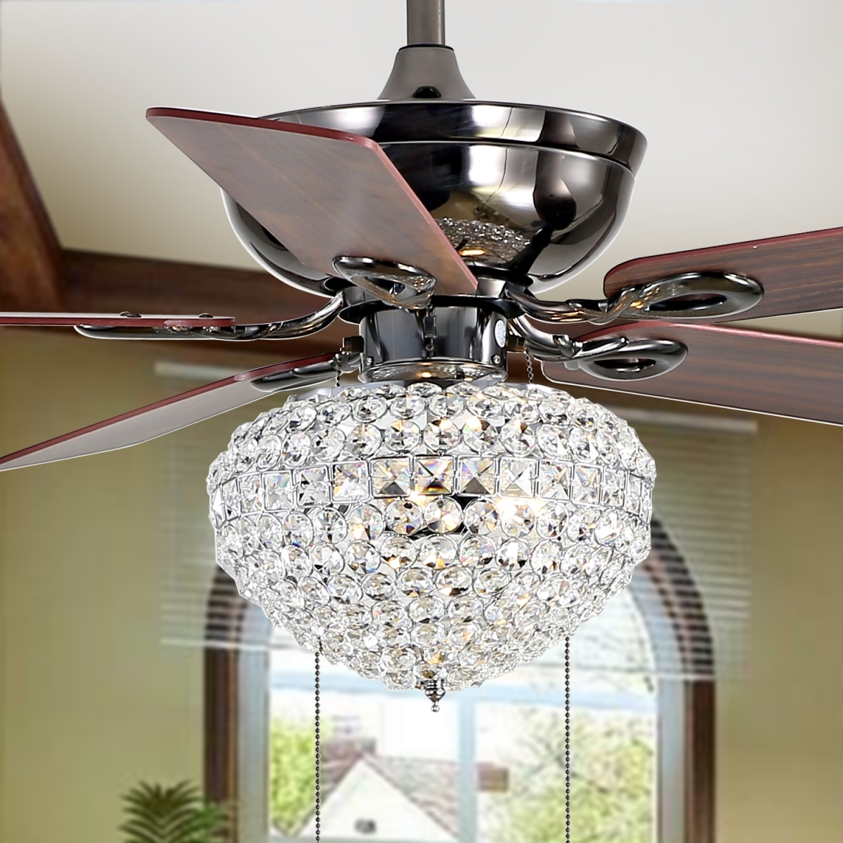 Korla 3 Lt 52 Inch Ceiling Fan - Chrome - Safavieh - Image 2