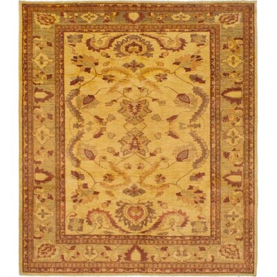 One-of-a-Kind Brosh Hand-Knotted 2010s Chobi Beige/Brown 8'2" x 9'5" Wool Area Rug - Image 0