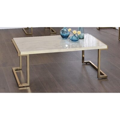 ACME Boice II Coffee Table In Faux Marble & Champagne 82870 - Image 0