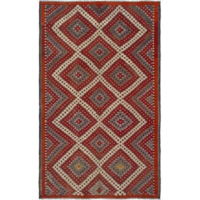 Racheal Southwestern Hand-Knotted 6.5' x 10.4' Wool Red/Ivory Area Rug - Image 0