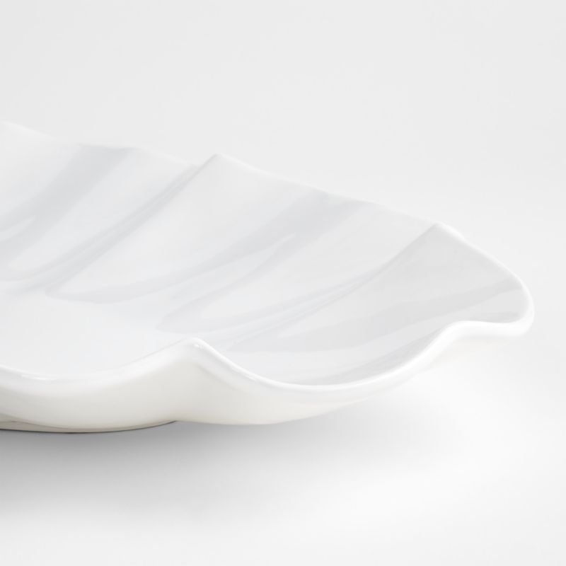 White Ruffle 22" Earthenware X-Large Platter - Image 2