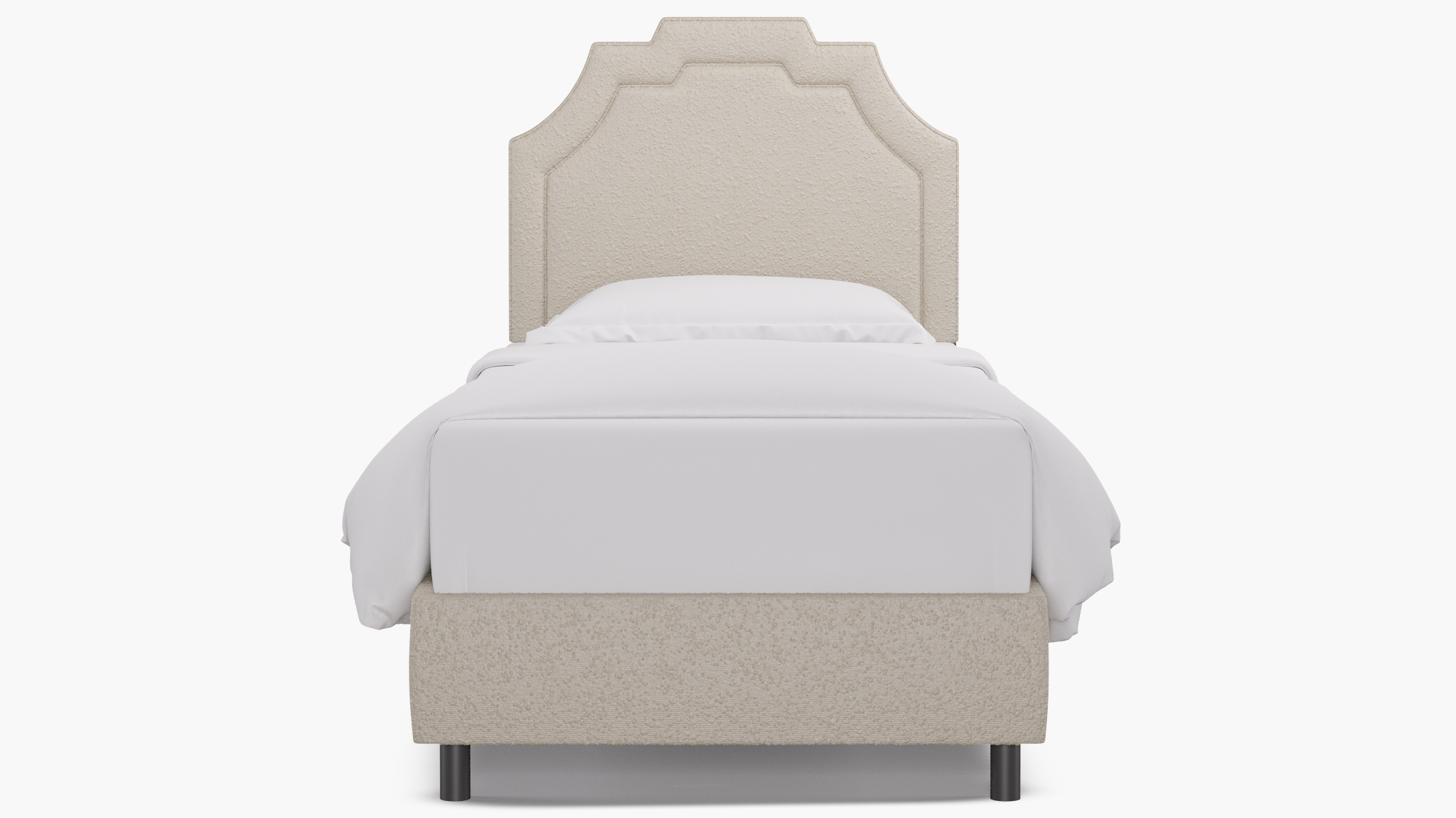 Art Deco Bed, Snow Boucle, Twin - Image 0