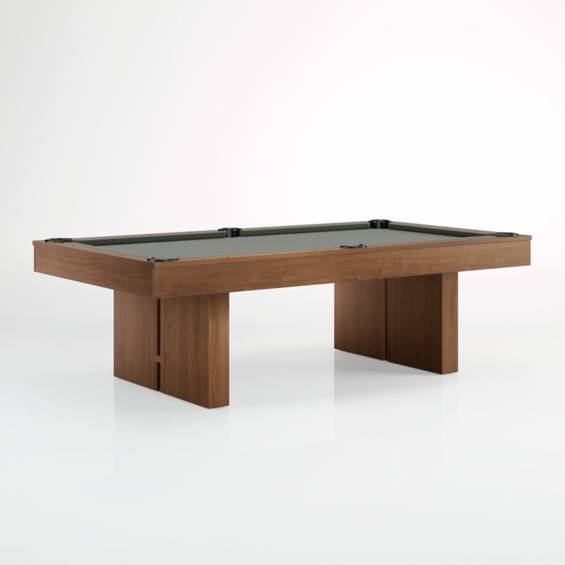 Grey and Walnut Pool Table with Wall Rack and Accessories - Image 7