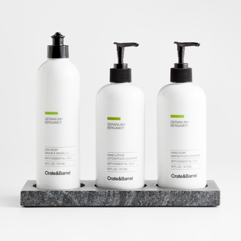 Hayes 3-Slot Black Marble Soap Tray - Image 1