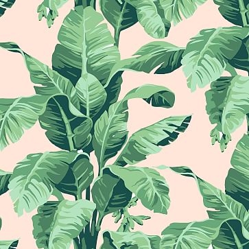 WallShoppe Tropical Leaf Print Wallpaper, "27"x39", Peach - Image 0