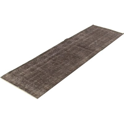One-of-a-Kind Bracen Hand-Knotted 1980s 2'7" x 9'6" Runner Wool Area Rug in Dark Gray - Image 0
